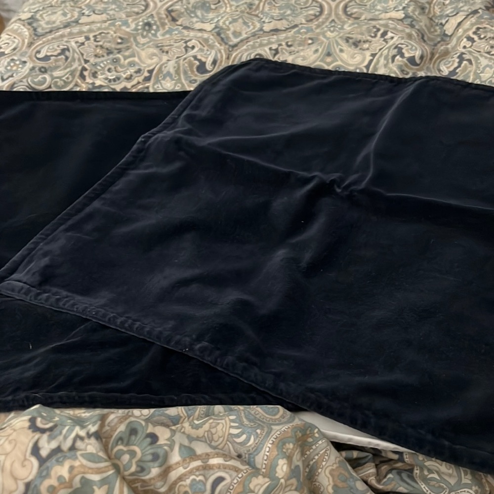 Pottery Barn navy, velvet pillow covers, set of 2, no inserts included